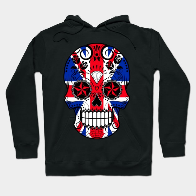 British Flag Skull Uk Hoodie by Demon Skull